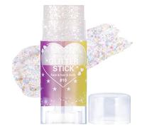 Prreal paillettes visage, Éscintillant gel paillettes cheveux pour accessoires,chanteur concert paillette corps tenues de Halloween carnaval festival Rave pour les femmes maquillage, 10 White