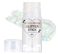 Prreal paillettes visage, Éscintillant gel paillettes cheveux pour accessoires,chanteur concert paillette corps tenues de Halloween carnaval festival Rave pour les femmes maquillage, 01 rainbow