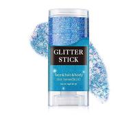 Prreal Paillettes Visage, Gel Paillettes Cheveux Pour Accessoires, Holographiques Sequin Chanteur Concert Paillette Corps Tenues De Maquillage Carnaval Festival Rave Pour Les Femmes, Blue