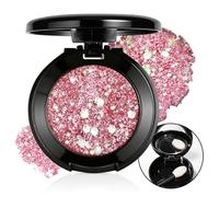 Prreal Pink Body Glitter Eyeshadow Palette, Face Hair Glitter Gel | With Brush and Mirror;Chunky Glitters Sequins Face Glitter Makeup,for Women Halloween Carnival Festival Party Rave Accessory