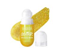Prreal Roll-on Body Glitter Gel, Color Change Glitter for Festival Rave Accessories, Gliter Face Paint Holographic Hair Body Gel, Sparkle Shimmer Halloween Makeup for Rave Party (08 Laser gold)