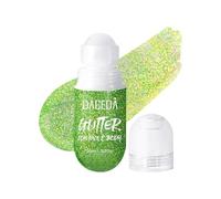 Prreal Roll-on Body Glitter Gel, Color Change Glitter for Festival Rave Accessories, Gliter Face Paint Holographic Hair Body Gel, Sparkle Shimmer Halloween Makeup for Rave Party(Green)