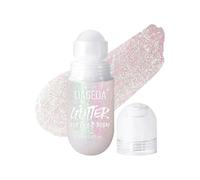 Prreal Roll-on - Gel à paillettes pour le corps - Maquillage de sirène - Accessoire de rave - Peinture holographique pour le visage - Gel pailleté - Maquillage d'Halloween pour fête rave (12 rose fluo