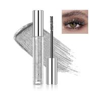 Prreal Silver Glitter Mascara, Quick-dry Diamond Sparkly Mascara for Eyelashes, Lightweight Long Lasting Curling Volumizing Eye Makeup