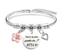 Prrivnix Cadeau Maîtresse d'École, Bracelet pour Atsem, Maitre d'École, Aesh, Professeur, Creche, Institutrice Noel
