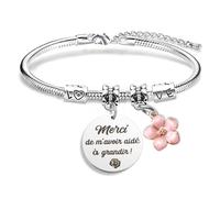 Prrivnix Cadeau Nounou Bracelet Fin De Contrat Merci nounou cadeau Maitresse Cadeaux Atsem Maternelle Cadeaux Merci De M'avoir Aidé À Grandir Creche Noel