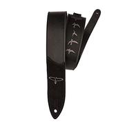 PRS Guitars ACC-3166 Sangle en cuir de qualité supérieure Motif oiseaux brodés Noir 5,1 cm