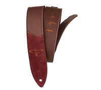 PRS Guitars Sangle en cuir de qualité supérieure avec oiseaux brodés Bordeaux 5 cm