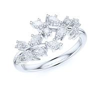PRSTANI Bague de mariage en argent sterling avec branches d'arbre et diamants synthétiques, Métal précieux en argent sterling rhodié, Diamant créé
