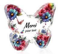 PRSTENLY Cadeau Maitresse D'école, Papillons Plaque Acrylique Cadeau Nounou Atsem Original, Merci Maitresse Collègue Collegue Mamie Amie, Idee Cadeaux Départ Collègue, Cadeaux Retraite Remerciements