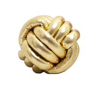 PRTECY Oreiller de Boule de Noeud d'or/Rouge, Coussin Rond Fait à la Main d'oreiller Noué de Décoration Oreiller en Peluche pour Le Cadeau d'enfants de Lit de Sofa de Chambre à la Maison(Doré)