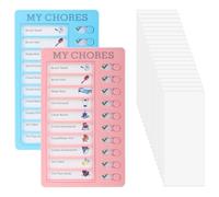 Prterver 2 Tableaux Mémo pour les Tâches Ménagères, Tableau des Tâches Quotidiennes pour Enfants, Tableaux Portables avec Liste de Choses à Faire + 40 Feuilles