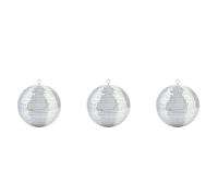 Prterver 3X Effet D'ÉClairage de ScèNe Coloré 8 Pouces 20 cm Boule de Paillettes Miroir Disco LéGer Argent DéCor de FêTe de NoëL