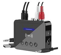 Prterver Bluetooth 5.0 RéCepteur ÉMetteur FM StéRéO AUX 3.5Mm Jack sans NFC Bluetooth Audio Adaptateur pour TV PC Casque