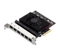 Prterver Carte RéSeau 6 Ports PCIe 2,5 Gigabit RJ45 2500 Mbps NIC Puce Realtek 8125B pour CaméRa Industrielle Vision 2,5 G Capture Nas