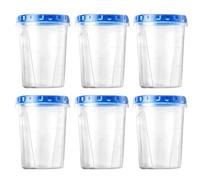 Prterver Contenants de Stockage Alimentaire en Plastique Réutilisables avec Couvercles à Vis (Pack de 6), Ensemble de Contenants de Stockage pour Congélateur pour Salade/Glace.