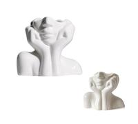 Prterver Ensemble de Vases Blancs pour la Décoration Vase en Forme de Féminin Vase d'art Vase Décoratif Moderne Centre de Table