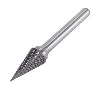 Prterver Fraise en Carbure de TungstèNe en Forme de CôNe Pointu, à Fraises Rotatives à Double Coupe 70X12Mm avec DiamèTre de Tige de 1/4 Pouce