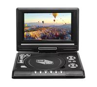 Prterver Lecteur DVD Portable avec Télécommande, Rotation à 270°, Mini-Lecteur CD, Prise UE, Idéal pour Les Voyages et