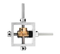 Prterver Module à Vis Sans Fin à Angle Droit de 90°, Réduction 1:20, Module 1, 20 Dents, Arbre de 6 Mm, 100 X 100 X 50 Mm