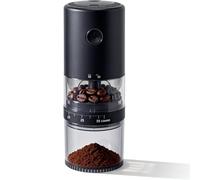 Prterver Moulin à Café Électrique Portable à Meules, Moud Pendant la Charge, Trémie à Grains Visible, 38 Réglages de Mouture Externes, Idéal pour Les Voyages