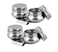 Prterver Palette avec Couvercle, Récipient à Double Louche en Acier Inoxydable pour Peinture à L', Anti-Fuite, Peut Se Clipser sur la Palette, Lot de 2