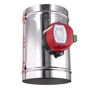 Prterver Vanne D'Amortisseur de Conduit D'Air Électrique en Acier Inoxydable de 125 mm pour Conduits D'Air HVAC, Amortisseur D'Air Motorisé AC220V, Entraînement D'Actionneur
