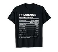 Prudence Valeur Nutritive Nom Drôle T-Shirt Graphique avec Valeur