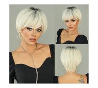 pruiken Perruque blonde courte et droite for un usage quotidien à la mode et des transformations de cosplay éblouissantes