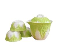 Pruisible de Voyage de Voyage en céramique Cabbage Un Pot Trois Tasses Business Travel Tea Set Tea Tasse