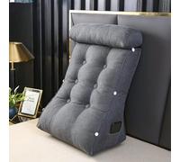 PRUJOY Coussin Lombaire de canapé d'oreiller de Lecture Triangulaire de Couleur Unie, Coussin de Lecture de Soutien Lombaire en Velours Coussin de Soutien Lombaire (Darkgray 45x55x30cm)