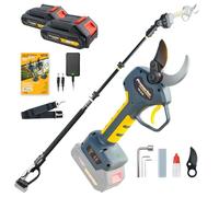 Prunarbo 2 en 1 Sécateur Électrique Sans Fil 40 mm avec Perche 2 Batterie 2Ah Coupe Branche Télescopique Extensible 1.5-2.8M - Compatible avec Makita 18V Batterie (PR-E40-Set)