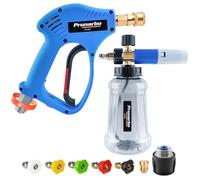 Prunarbo Kit Pistolet de Nettoyeur Haute Pression avec Canon à Mousse, 1/4" Raccord Rapide, 5 Embouts de buses, Adatateur compatible Nilfish/Bosch (PR-M02-NB-B)