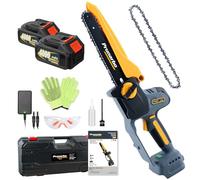 Prunarbo Mini Tronçonneuse avec 2 Batterie 4Ah Brushless Moteur 800W Coupe Branche Bois 8 Pouces Compatible avec Makita 18V Li-Ion (PR-E8)