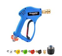 Prunarbo Pistolet Haute Pression et Adapteur Compatible Nilfisk/Bosch, 1/4 Raccord Rapide, 5 Embouts de Buses, Orifice de 1,1 mm pour Canon à Mousse (PR-M02-Spray gun-NB-B)