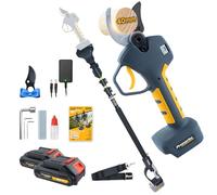 Prunarbo Sécateur Électrique Sans Fil avec Perche Télescopique - 40MM Sécateur a Batterie 2 2Ah 18V Brushless LCD Affichage SK5 Lame Outils de Jardin Vigne (PR-E40-Set)
