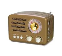 PRUNUS J-160 Poste Radio Portable Vintage Bluetooth Rechargeable 1800 mAh | Poste Radio Bluetooth 1800 mAh avec Grand Bouton de Réglage Et Lecture TF/USB, Simple pour Seniors Et Maison