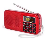 PRUNUS J-725 Poste Radio FM Portable Numérique Rechargeable 3000 mAh | Radio Réveil FM avec Batterie 3000 mAh, Horloge, Éclairage de Secours Et Lecture MP3/SD/USB/AUX pour Maison