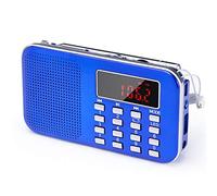 PRUNUS J-908 Poste Radio Portable AM/FM, Petite Radio Portable Rechargeable avec Batterie Rechargeable de 1200mAh, TransistorRadio avec éClairage de Secours, Mini USB/SD/AUX (Bleu)