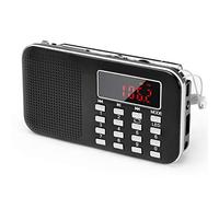 PRUNUS J-908 Poste Radio Portable AM/FM, Petite Radio Portable Rechargeable avec Batterie Rechargeable de 1200mAh, TransistorRadio avec éClairage de Secours, Mini USB/SD/AUX (Noir)