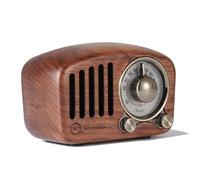 PRUNUS J-919 Radio Vintage FM Bluetooth Rechargeable en Bois de Noyer | Poste Radio Vintage Bluetooth avec Finition Bois de Noyer, Cadran 270°, Lecture MP3/SD Et Entrée AUX