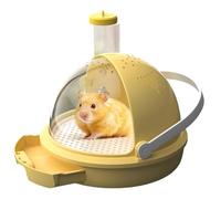 Pruojhw Boîte de transport pour hamster | Avec bouteille d'eau et plateau extractible | Boîte de transport pour petits animaux pour les voyages - Pour chinchilla, hérisson, lapin, gerbille, game barbe