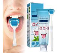 Pruojhw Brosse à gratter la langue, kit de nettoyage de la bouche portable, grattoir à langue, grattoir à mauvaises odeurs, gel de nettoyage pratique et multifonctionnel pour le revêtement de la