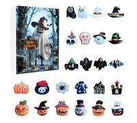 Pruojhw Calendrier d'Halloween - Compte à rebours pour décoration d'Halloween - Mini figurines d'horreur - Objet de collection pour hommes, cuisine, adultes, adolescents, filles, maison