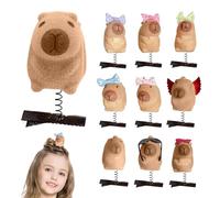 Pruojhw Capybara Lot de 10 barrettes à cheveux Capybara - Pinces à cheveux de printemps - Accessoires de cheveux de dessin animé - Pinces à griffes colorées pour un usage quotidien - Pour femmes et