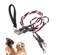 Pruojhw Corde pour Chien - Longue Laisse Double Mèche à Forte Traction | Résistant Confortable pour Promenades Entraînement Plage Parc Sécurité Tir