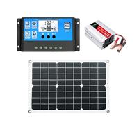 Pruojhw Générateur solaire avec panneaux inclus - Kit complet de panneaux solaires - Onduleur portable de 300 W pour la sécurité à la maison en plein air lors du camping des camping-cars.