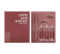 Pruojhw Kit De Brillant À Lèvres Et De Crayon À Lèvres,Rouge À De Longue Durée | Ensemble De Crayons À | Pour Shopping Voyage Voyage D'Affaires Scène Rendez-Vous Rassemblement Vacances