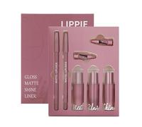 Pruojhw Kit de lèvres avec crayon à lèvres et crayon à lèvres imperméable, pour le shopping, les voyages, les voyages d'affaires, la scène, les rendez-vous, les réunions et les vacances