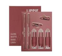 Pruojhw Kit de lèvres avec crayon à lèvres et rouge à lèvres durable, crayon à lèvres de maquillage, pour le shopping, les voyages, les voyages d'affaires, la scène, les rendez-vous, les réunions et